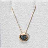 Şampanya pırlanta kalp kolye